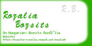 rozalia bozsits business card